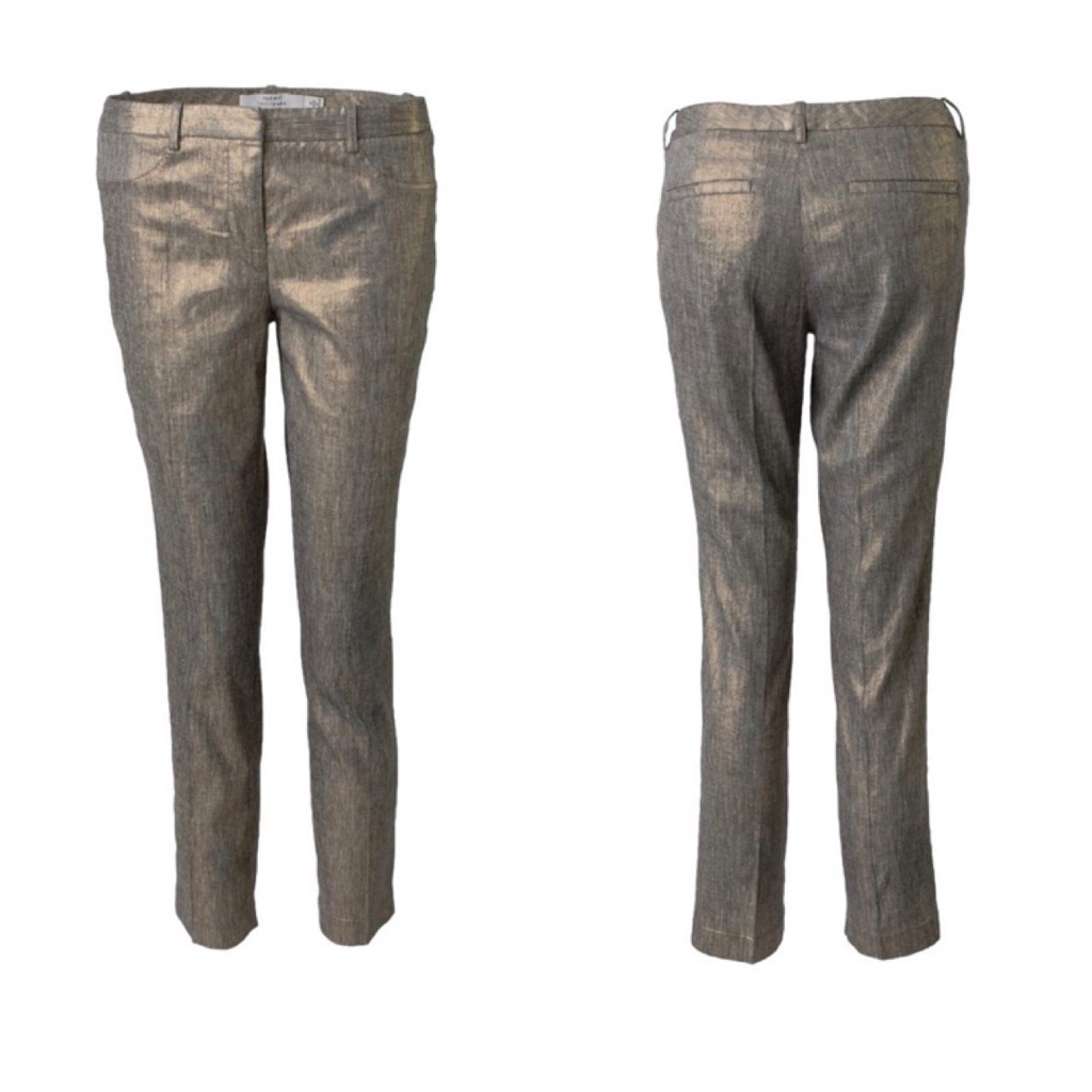 Nwotrobert Rodriguez Metallic Linen Ankle Pants